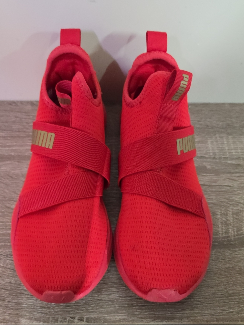 Puma Kids Red Slip-On Velcro Athletic Sneakers - Picture 3 of 4
